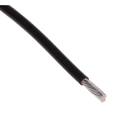 RS PRO Black 0.34 mm² Hook Up Wire 22 AWG 19/0.15 mm Silver Plated Copper Conductor 100 m PTFE Jacket 300V 200°C 841-7263