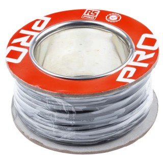 RS PRO Black 0.6 mm² Hook Up Wire, 20 AWG, 19/0.2 mm Core Strands, 100 m Length, Silver Plated Copper Conductor 841-7431