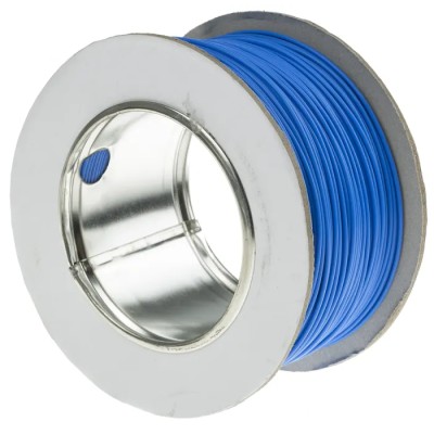 RS PRO Blue 0.6 mm² Hook Up Wire 20 AWG 19/0.2 mm Silver Plated Copper Conductor PTFE Insulation 100m 600V 200°C 841-7453
