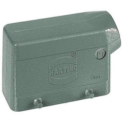 HARTING Heavy Duty Power Connector Hood Bulkhead Mount Polycarbonate Body IP65 Rated 2 Levers M25 Thread 19340060521