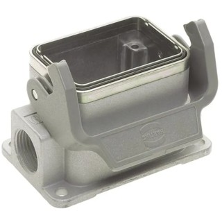HARTING 1962 Range Heavy Duty Power Connector Housing, Surface Mount, 1 Lever, Die Cast Aluminium Body, IP65 19628061290