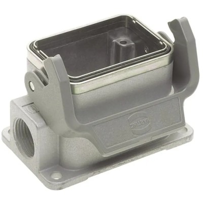 HARTING 1962 Range Heavy Duty Power Connector Housing, Surface Mount, 1 Lever, Die Cast Aluminium Body, IP65 19628061290