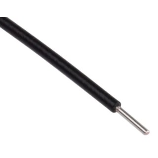 Alpha Wire Hookup Wire PVC Series Black 0.52 mm² Copper Conductor 20 AWG 1/0.81 mm Core Strands 30 m Length 3053/1 BK005