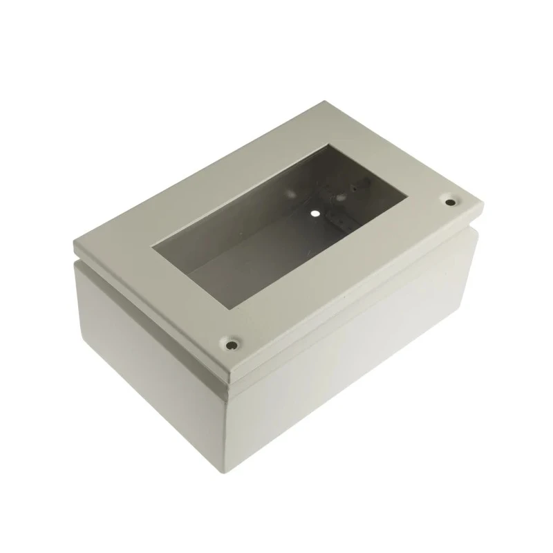 RS PRO Grey Steel Junction Box IP65, 200 mm Length, 300 mm Width, 120 mm Height IP65