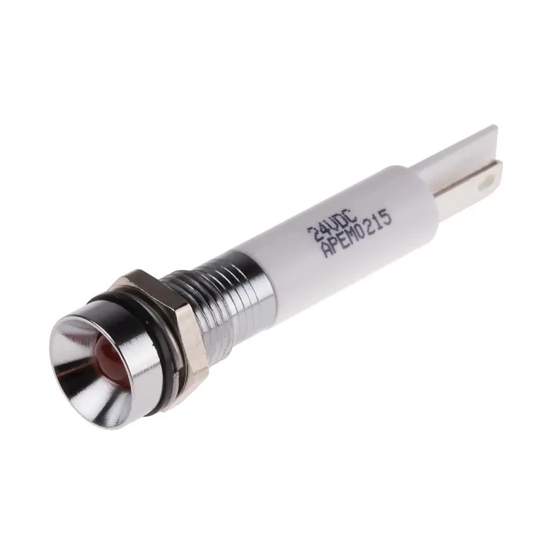 RS PRO Orange Panel Mount Indicator, 21.6V dc, 26.4V dc, 20mA, IP67 Recessed Silver Bezel 843-2470