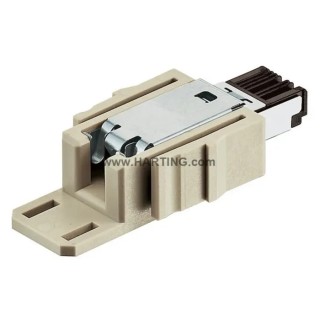 Harting Han® Modular Series RJ45 Connector Male, Surface Mount, Cat5 Shielded Straight 1 Port 4 Way 09454001100