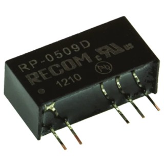 Recom DC/DC Converter, 9V 56mA Output, 5V Input, 1W Power, Through Hole SIP-7 Package RP-0509D