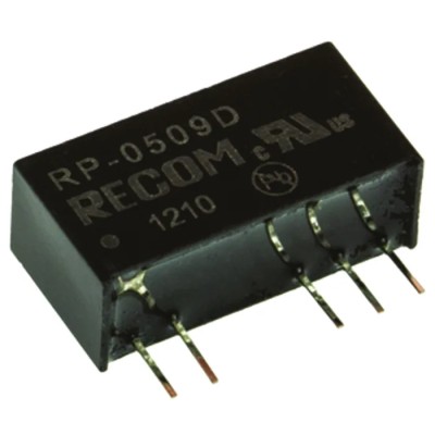 Recom DC/DC Converter, 9V 56mA Output, 5V Input, 1W Power, Through Hole SIP-7 Package RP-0509D