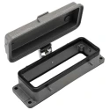 HARTING Han B Range Heavy Duty Power Connector Housing Bulkhead Mount Die Cast Aluminium IP65 2 Levers 09300240317