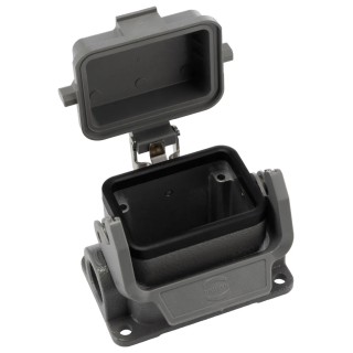 HARTING Heavy Duty Power Connector Housing Die Cast Aluminium Body Surface Mount IP65 Han B Series 19300061255