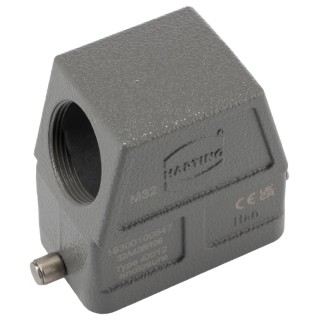 HARTING Han B Range Heavy Duty Power Connector Hood Die Cast Aluminium Body Single Lever Locking M32 Thread Size 19300100547