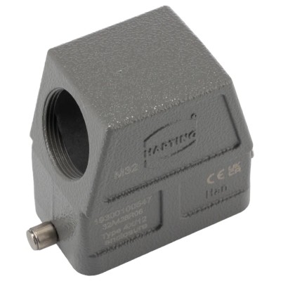 HARTING Han B Range Heavy Duty Power Connector Hood Die Cast Aluminium Body Single Lever Locking M32 Thread Size 19300100547