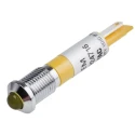 RS PRO Yellow Panel Mount Indicator 110V AC 6mA IP67 Prominent Bezel Silver 28.9mm 846-2706