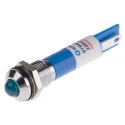 RS PRO Blue Panel Mount Indicator 220V AC 3mA IP67 Prominent Bezel Silver IP67