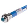 RS PRO Blue Panel Mount Indicator 220V AC 3mA IP67 Prominent Bezel Silver IP67