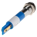 RS PRO Blue Panel Mount Indicator 220V AC 3mA IP67 Flush Bezel Silver IP67