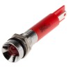 RS PRO Red Panel Mount Indicator 220V AC 3mA IP67 Recessed Bezel Silver IP67