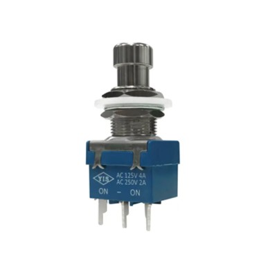 RS PRO Push Button Switch Latching PCB Mount Silver Actuator SPDT 24V DC 250V AC 846-6720