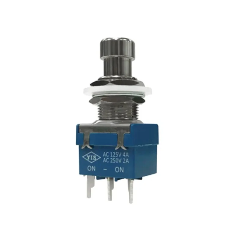RS PRO Push Button Switch Latching PCB Mount Silver Actuator SPDT 24V DC 250V AC 846-6720