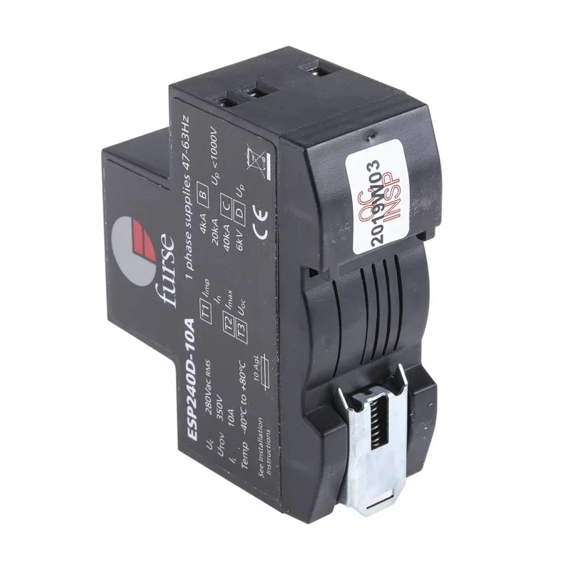 WJ Furse D Surge Arrester Mains Protector 280V Maximum Voltage 10A Maximum Surge Current 7TCA085460R0323 ESP 240D-10A