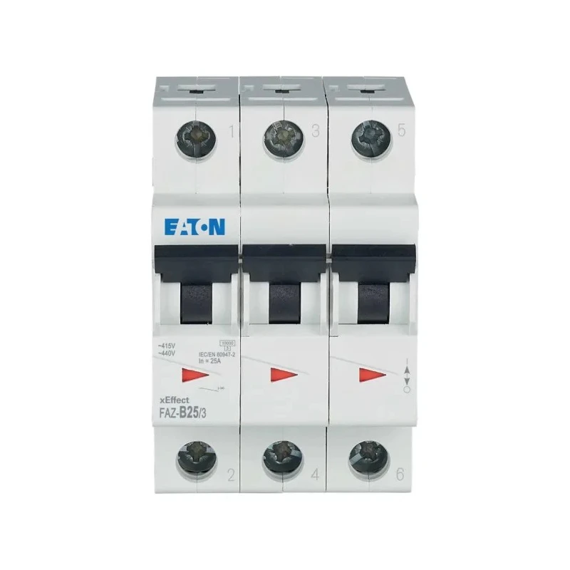 Siemens Miniature Circuit Breaker, 3-Pole, 25A, Type B, 415V AC, 10 kA Breaking Capacity 278849 FAZ-B25/3