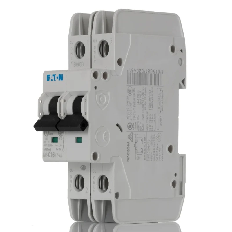 RS PRO xEffect Miniature Circuit Breaker, 2-Pole, 16A, Type C Tripping, 415V AC, 10kA Breaking Capacity 102170 FAZ-C16/2-NA