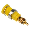 Hirschmann Test & Measurement Yellow Green Female Banana Socket 4 mm Connector Solder Termination 32A 1000V AC 972354188