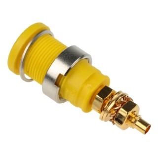 Hirschmann Test & Measurement Yellow Green Female Banana Socket 4 mm Connector Solder Termination 32A 1000V AC 972354188
