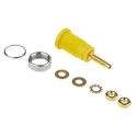 Hirschmann Test & Measurement Yellow Green Female Banana Socket 4 mm Connector Solder Termination 32A 1000V AC 972354188