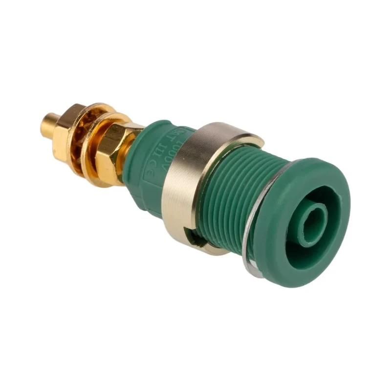 Hirschmann Test & Measurement Green Female Banana Socket 4 mm Connector Solder Termination 1000 V AC 1000 V DC 32A 972354104