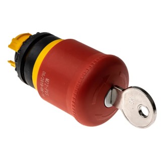 Eaton M22 Series Key Release Emergency Stop Push Button Head 22mm Cutout IP66 IP69K 216879 M22-PVS