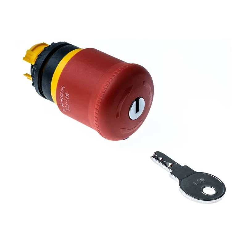 Eaton M22 Series Key Release Emergency Stop Push Button Head 22mm Cutout IP66 IP69K 216879 M22-PVS