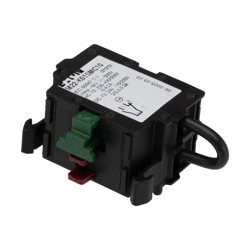 Eaton RMQ Titan M22 Series Contact Block, 500V, LED Illumination Green and Red, 1 NO/1 NC, Screw Terminal 121472 M22-K01SMC10