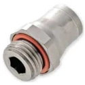 Legris LF3600 Series Pneumatic Male Threaded-to-Tube Fitting 1/8 in G Thread, Push-In 8 mm Tube, Nickel Plated Brass LF3600