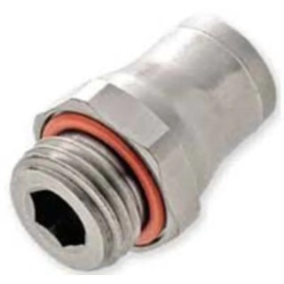 Legris LF3600 Series Pneumatic Male Threaded-to-Tube Fitting 1/8 in G Thread, Push-In 8 mm Tube, Nickel Plated Brass LF3600