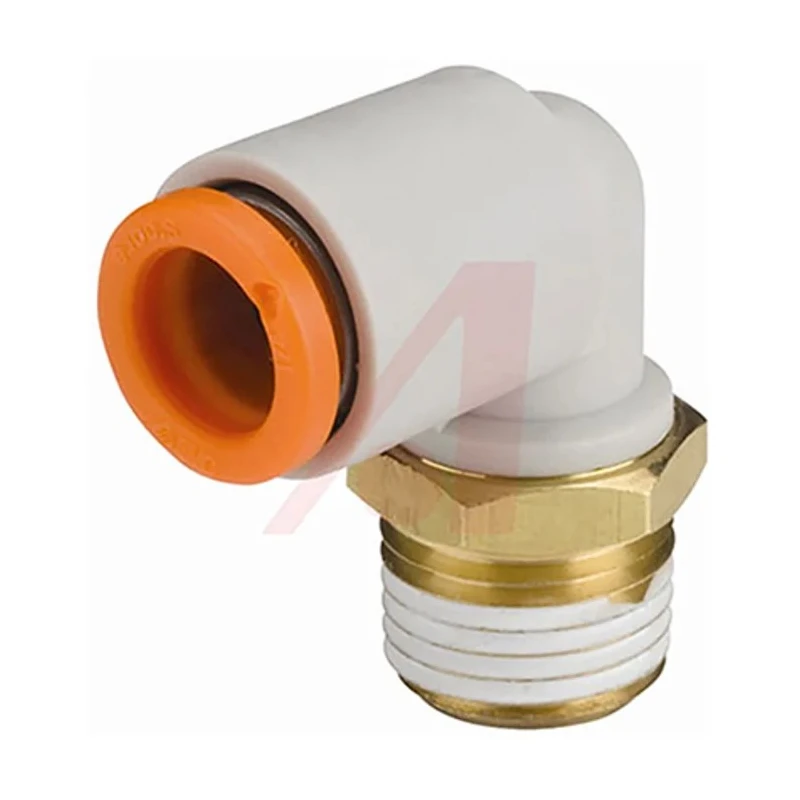 SMC KQ2 Series Brass Pneumatic Fitting Male 1/8 in NPT to 7mm Push-in Tube, Electroless Nickel Plated KQ2L07-34A