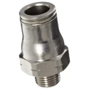 Legris LF3600 Series Pneumatic Fitting Male Threaded-to-Tube 1/4 in R, Push In 6 mm, Nickel Plated Brass LF3600