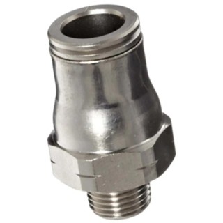 Legris LF3600 Series Pneumatic Fitting Male Threaded-to-Tube 1/4 in R, Push In 6 mm, Nickel Plated Brass LF3600