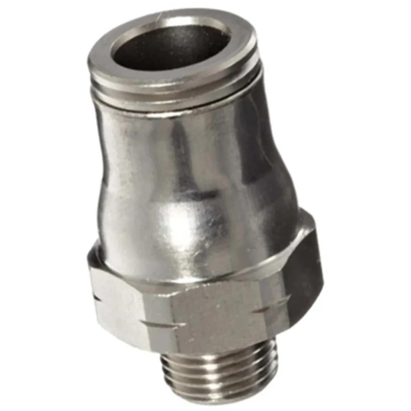 Legris LF3600 Series Pneumatic Fitting Male Threaded-to-Tube 1/4 in R, Push In 6 mm, Nickel Plated Brass LF3600