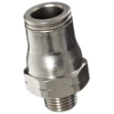 Legris Pneumatic Fitting Series Male Threaded-to-Tube Connection 1/2 in R Push In 12 mm Nickel Plated Brass 150°C 30 LF3600