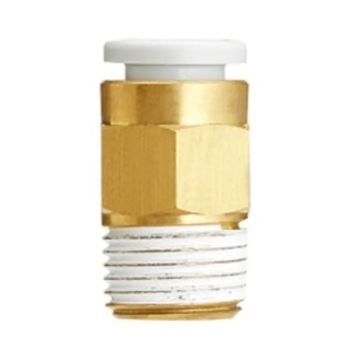 SMC Pneumatic Fitting Push-in Tube Connector Brass 8mm Push-in Male 1/4 in R Thread KQ2H08-02A