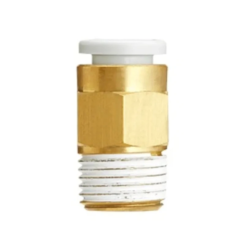 SMC Pneumatic Fitting Push-in Tube Connector Brass 8mm Push-in Male 1/4 in R Thread KQ2H08-02A
