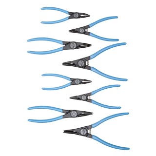 Gedore 8-Piece Circlip Plier Set with Chrome Vanadium Steel, Plastic-Dipped Handles, 10-60mm Capacity 2148706
