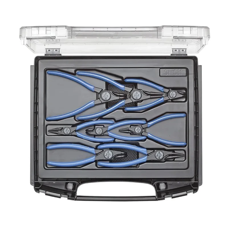 Gedore 8-Piece Circlip Plier Set with Chrome Vanadium Steel, Plastic-Dipped Handles, 10-60mm Capacity 2148706