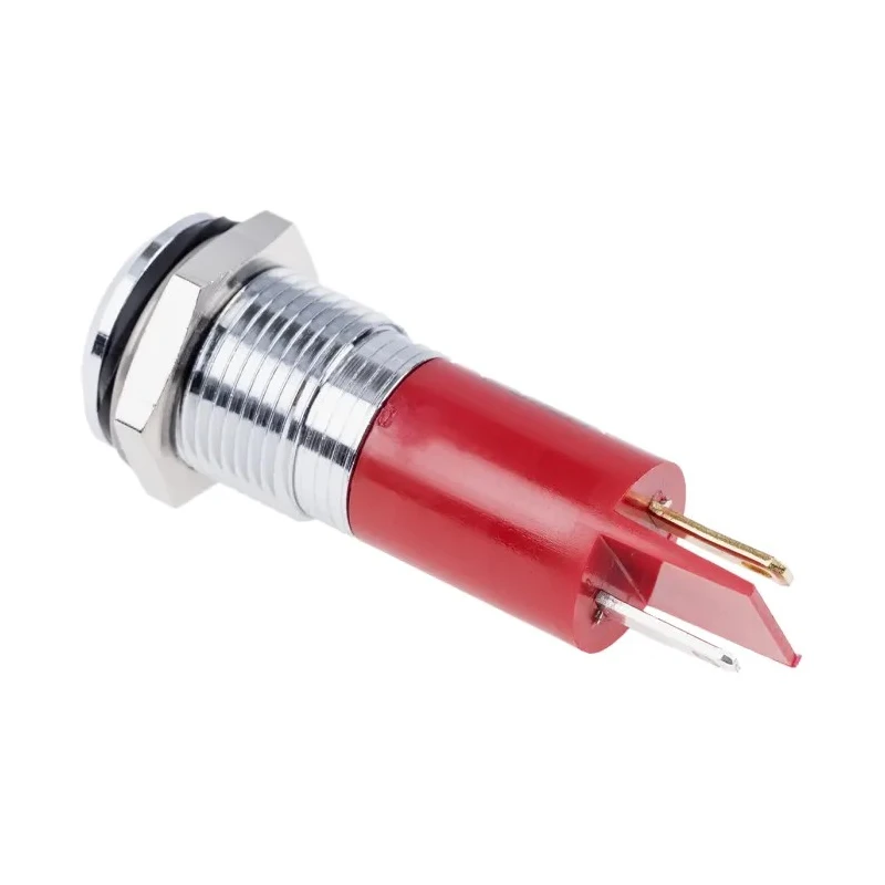 RS PRO Red Panel Mount Indicator 110V AC 6mA Solder Lug Termination IP67 Silver Bezel 848-4516