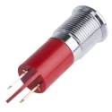 RS PRO Red Panel Mount Indicator 110V AC 6mA Solder Lug Termination IP67 Silver Bezel 848-4516