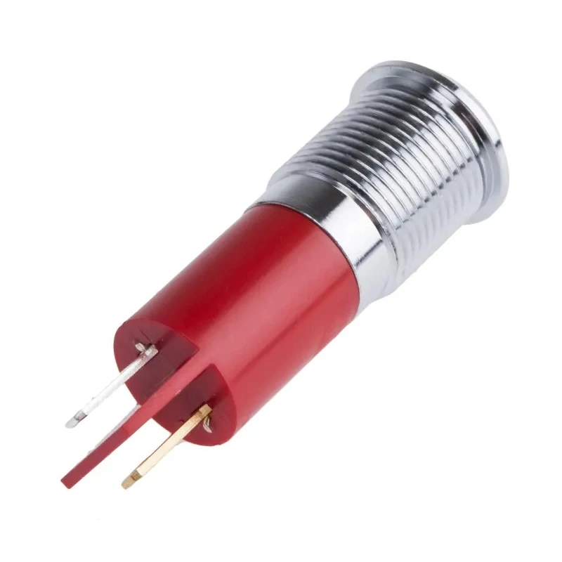 RS PRO Red Panel Mount Indicator 110V AC 6mA Solder Lug Termination IP67 Silver Bezel 848-4516