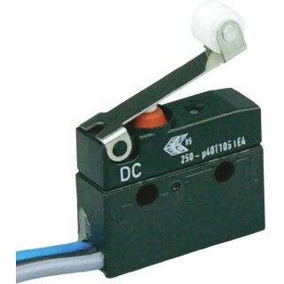 ZF Roller Micro Switch with Lead Terminal, 6A Current, 250V AC, SPCO Contact Configuration, IP67 Protection DC1C-C4RB