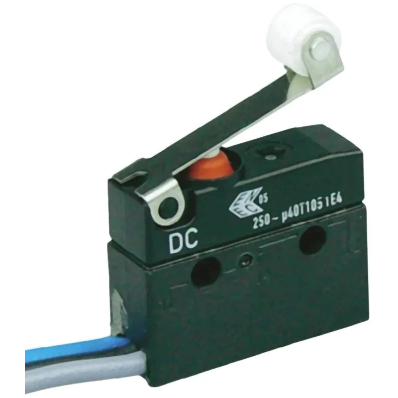 ZF Roller Micro Switch with Lead Terminal, 6A Current, 250V AC, SPCO Contact Configuration, IP67 Protection DC1C-C4RB