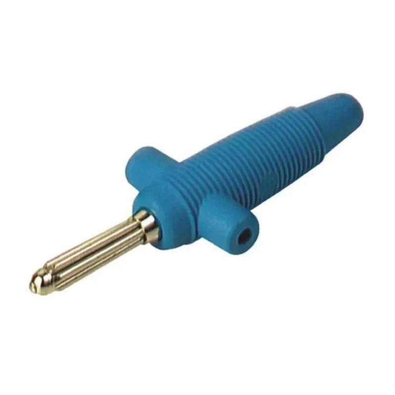Hirschmann Test & Measurement Blue Male Banana Plug 4 mm Connector, Solder Termination, 60V dc, 30A, Nickel Plating 931667102